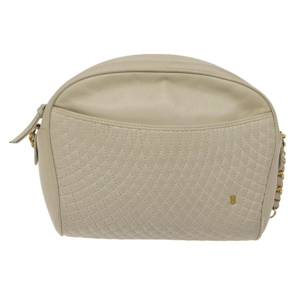 Bally Leather Shoulder Bag Beige